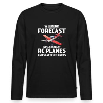 Still Playing With Airplanes RC Plane - Männer Premium Bio Langarmshirt - Schwarz - Vorne - Nico (187cm)