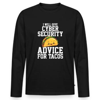 Cyber Security advice for tacos - Männer Premium Bio Langarmshirt - Schwarz - Vorne - Nico (187cm)