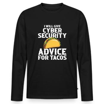 Cyber Security advice for tacos - Männer Premium Bio Langarmshirt - Schwarz - Vorne - Nico (187cm)