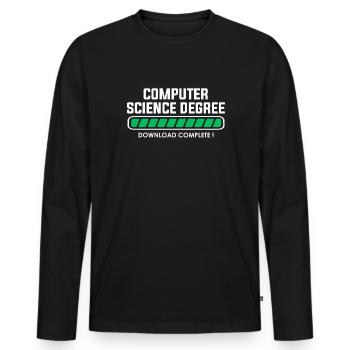 computer science degree - Männer Premium Bio Langarmshirt - Schwarz - Vorne - Nico (187cm)
