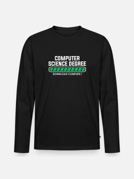 computer science degree - Männer Premium Bio Langarmshirt - Schwarz