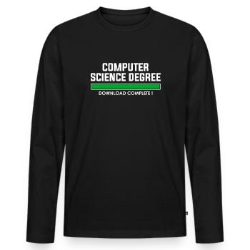 computer science degree - Männer Premium Bio Langarmshirt - Schwarz - Vorne - Nico (187cm)
