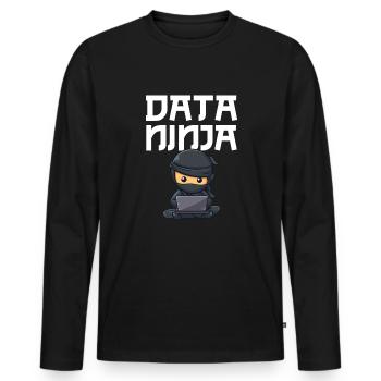 Data ninja data scientist - Männer Premium Bio Langarmshirt - Schwarz - Vorne - Nico (187cm)