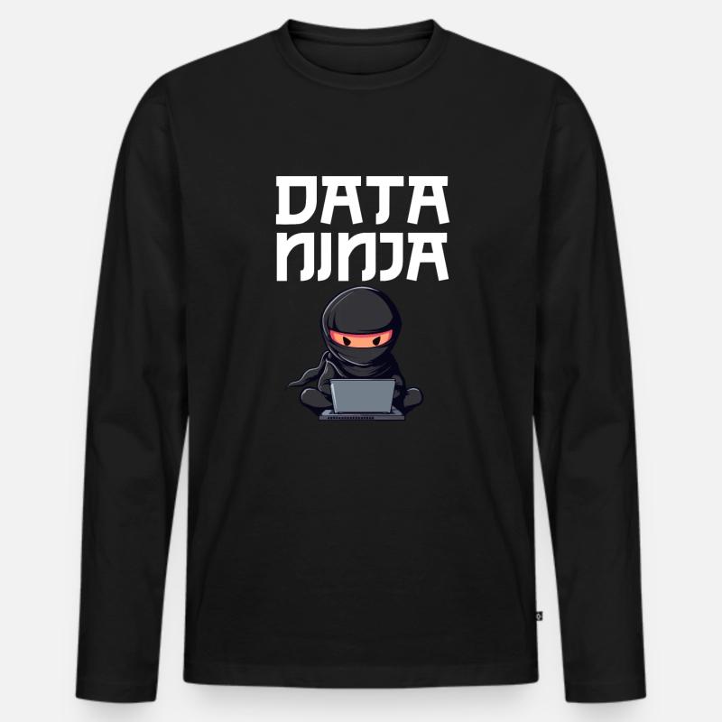 Data ninja data Scientist - Männer Premium Bio Langarmshirt - Schwarz