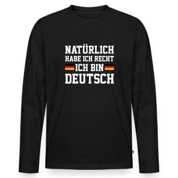 Habe Ich Recht Ich Bin Deutsch, german - Männer Premium Bio Langarmshirt - Schwarz - Vorne - Nico (187cm)