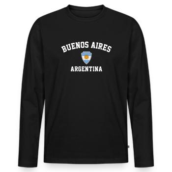 buenos aires argentina - Männer Premium Bio Langarmshirt - Schwarz - Vorne - Nico (187cm)