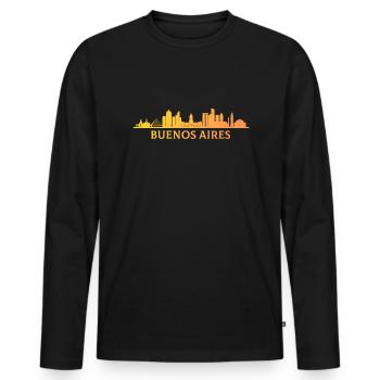buenos aires argentina - Männer Premium Bio Langarmshirt - Schwarz - Vorne - Nico (187cm)
