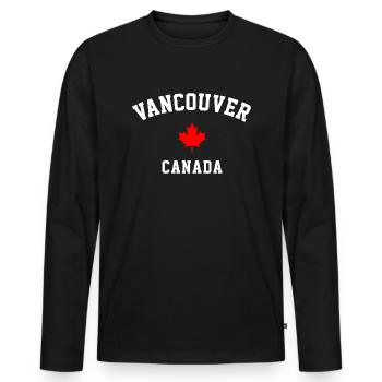 Vancouver Canada, canadian - Männer Premium Bio Langarmshirt - Schwarz - Vorne - Nico (187cm)