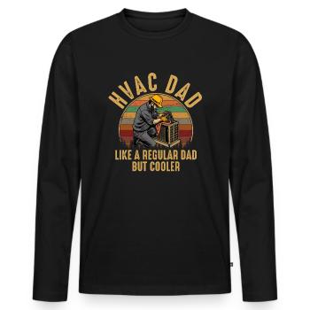 HVAC dad, american flag HVAC - Männer Premium Bio Langarmshirt - Schwarz - Vorne - Nico (187cm)