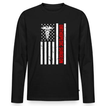 Ortho surgeon, Nurse Doctor assistant orthopedic - Männer Premium Bio Langarmshirt - Schwarz - Vorne - Nico (187cm)