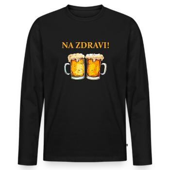Czech Na Zdravi cheers beer - Männer Premium Bio Langarmshirt - Schwarz - Vorne - Nico (187cm)