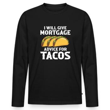 I will give Mortgage advices for tacos loan Office - Männer Premium Bio Langarmshirt - Schwarz - Vorne - Nico (187cm)