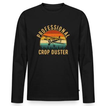 professional crop dusting, cropdusting - Männer Premium Bio Langarmshirt - Schwarz - Vorne - Nico (187cm)