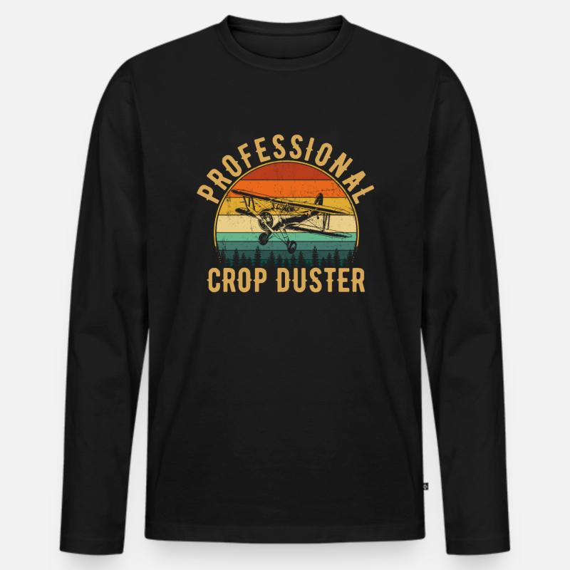 professional crop dusting, cropdusting - Männer Premium Bio Langarmshirt - Schwarz