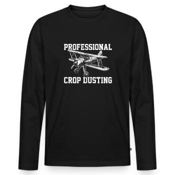 professional crop dusting, cropdusting - Männer Premium Bio Langarmshirt - Schwarz - Vorne - Nico (187cm)