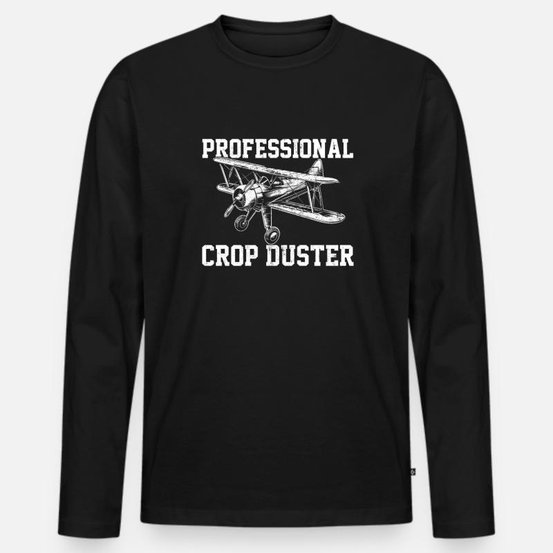 professional crop dusting, cropdusting - Männer Premium Bio Langarmshirt - Schwarz