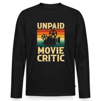 Unpaid Movie Critic, Filmmaker - Männer Premium Bio Langarmshirt - Schwarz - Vorne - Nico (187cm)