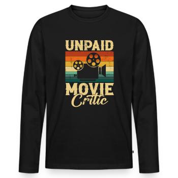 Unpaid Movie Critic, Filmmaker - Männer Premium Bio Langarmshirt - Schwarz - Vorne - Nico (187cm)