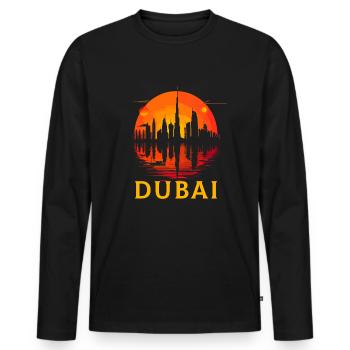Dubai Skyline Arab Emirates - Männer Premium Bio Langarmshirt - Schwarz - Vorne - Nico (187cm)