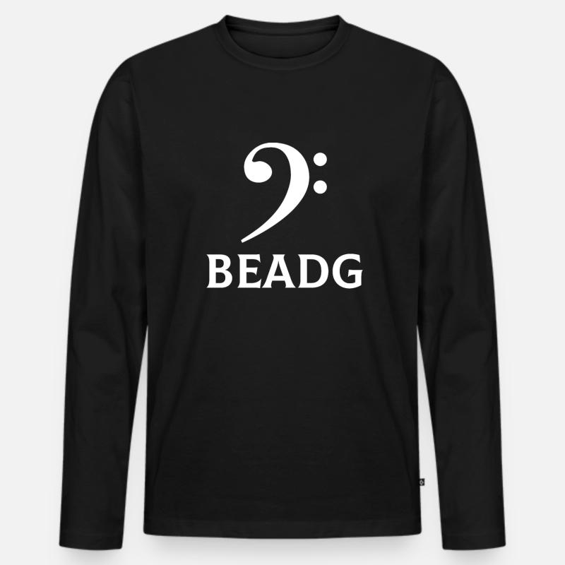 BEADG Bass Clef - Männer Premium Bio Langarmshirt - Schwarz