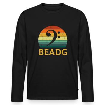 BEADG Bass Clef - Männer Premium Bio Langarmshirt - Schwarz - Vorne - Nico (187cm)