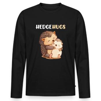 Hedgehugs Cute Hedgehog - Männer Premium Bio Langarmshirt - Schwarz - Vorne - Nico (187cm)