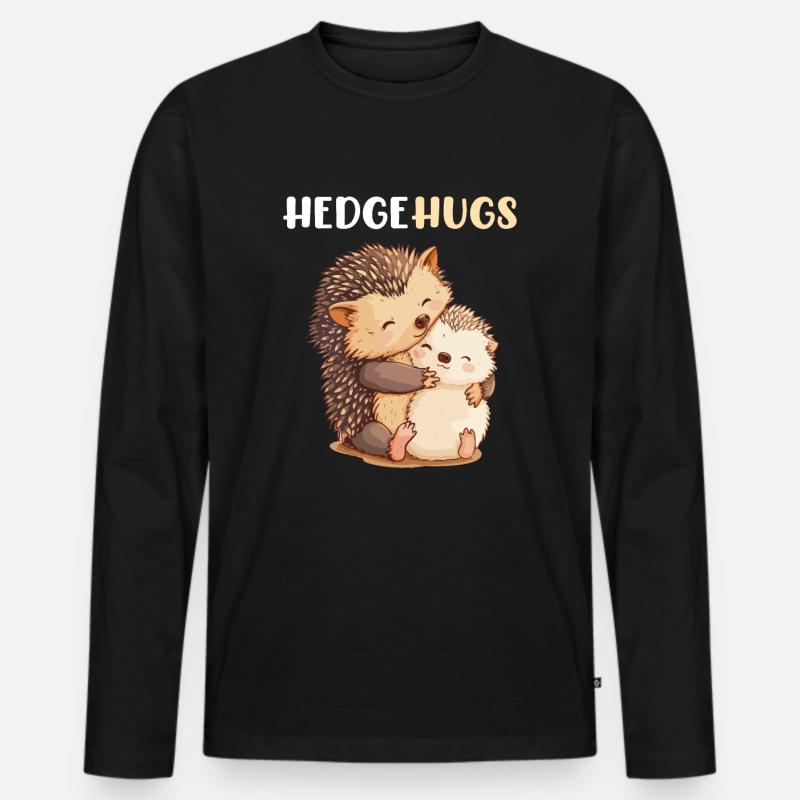 Hedgehugs Cute Hedgehog - Männer Premium Bio Langarmshirt - Schwarz