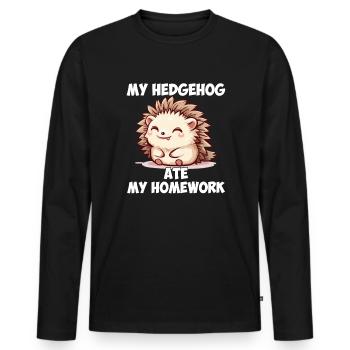Hedgehugs Cute Hedgehog - Männer Premium Bio Langarmshirt - Schwarz - Vorne - Nico (187cm)