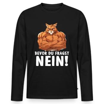 Cat Kitty Avant que vous ne demandiez No Sports - T-shirt manches longues Premium bio Homme - noir - Devant - Nico (187cm)