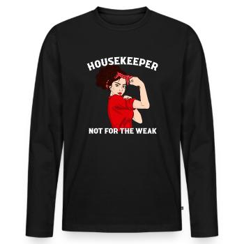 Housekeeping cleaning lover, housekeeper - Männer Premium Bio Langarmshirt - Schwarz - Vorne - Nico (187cm)