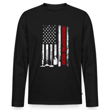 Housekeeping cleaning lover, housekeeper - Männer Premium Bio Langarmshirt - Schwarz - Vorne - Nico (187cm)