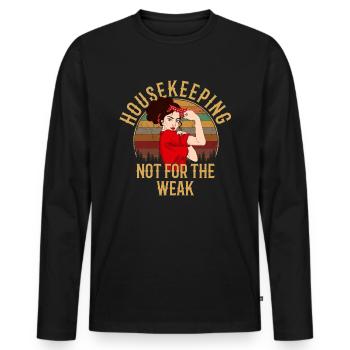 Housekeeping cleaning lover, housekeeper - Männer Premium Bio Langarmshirt - Schwarz - Vorne - Nico (187cm)