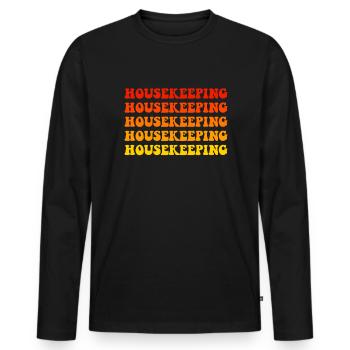 Housekeeping cleaning lover, housekeeper - Männer Premium Bio Langarmshirt - Schwarz - Vorne - Nico (187cm)
