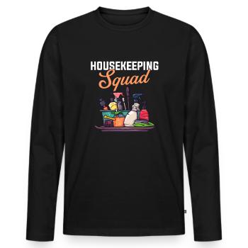 Housekeeping cleaning lover, housekeeper - Männer Premium Bio Langarmshirt - Schwarz - Vorne - Nico (187cm)