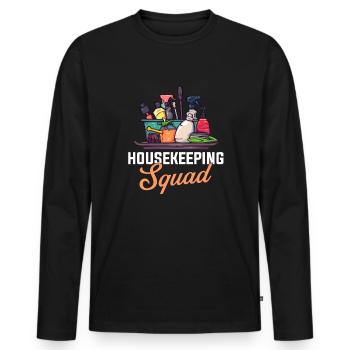 Housekeeping cleaning lover, housekeeper - Männer Premium Bio Langarmshirt - Schwarz - Vorne - Nico (187cm)