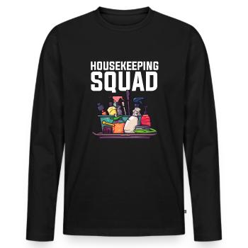 Housekeeping cleaning lover, housekeeper - Männer Premium Bio Langarmshirt - Schwarz - Vorne - Nico (187cm)