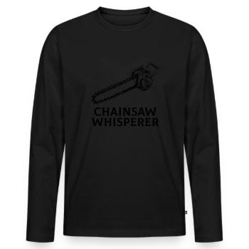 chainsaw logger lumberjack arborist - Männer Premium Bio Langarmshirt - Schwarz - Vorne - Nico (187cm)