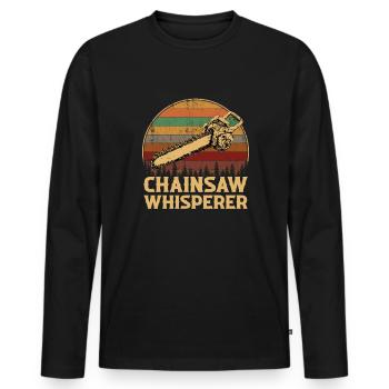 chainsaw logger lumberjack arborist - Männer Premium Bio Langarmshirt - Schwarz - Vorne - Nico (187cm)