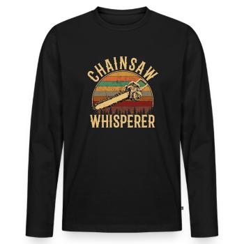 chainsaw logger lumberjack arborist - Männer Premium Bio Langarmshirt - Schwarz - Vorne - Nico (187cm)