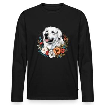 Great Pyrenees dog - Männer Premium Bio Langarmshirt - Schwarz - Vorne - Nico (187cm)