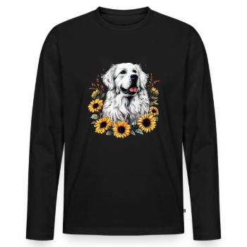 Great Pyrenees dog - Männer Premium Bio Langarmshirt - Schwarz - Vorne - Nico (187cm)