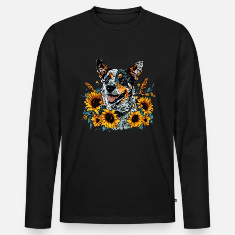 Australian Cattle Dog - Männer Premium Bio Langarmshirt - Schwarz