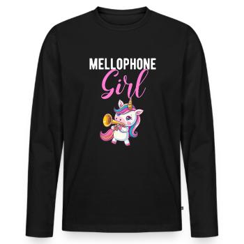 Mellophone Girl, marching band mellophone - Männer Premium Bio Langarmshirt - Schwarz - Vorne - Nico (187cm)