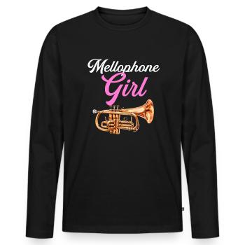 Mellophone Girl, marching band mellophone - Männer Premium Bio Langarmshirt - Schwarz - Vorne - Nico (187cm)