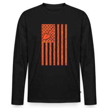Bricklayer American Flag, brickmason brick masonry - Männer Premium Bio Langarmshirt - Schwarz - Vorne - Nico (187cm)
