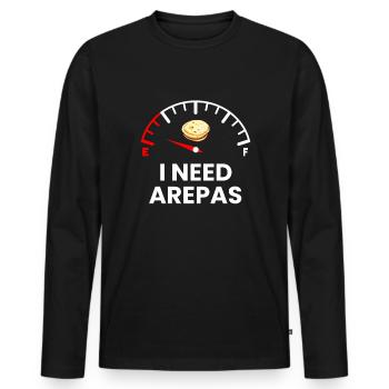 necesito arepas, venezuelan arepa - Männer Premium Bio Langarmshirt - Schwarz - Vorne - Nico (187cm)