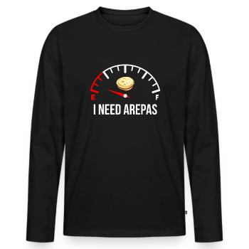 necesito arepas, venezuelan arepa - Männer Premium Bio Langarmshirt - Schwarz - Vorne - Nico (187cm)