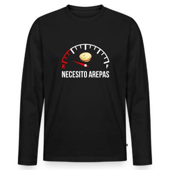 necesito arepas, venezuelan arepa - Männer Premium Bio Langarmshirt - Schwarz - Vorne - Nico (187cm)