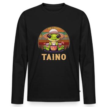 Puerto rican coqui frog taino - Männer Premium Bio Langarmshirt - Schwarz - Vorne - Nico (187cm)