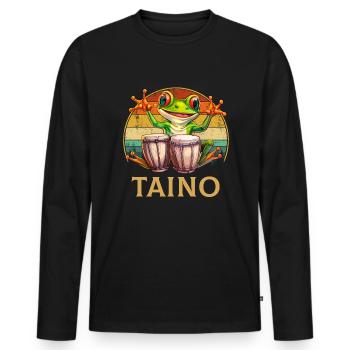 Puerto rican coqui frog taino - Männer Premium Bio Langarmshirt - Schwarz - Vorne - Nico (187cm)
